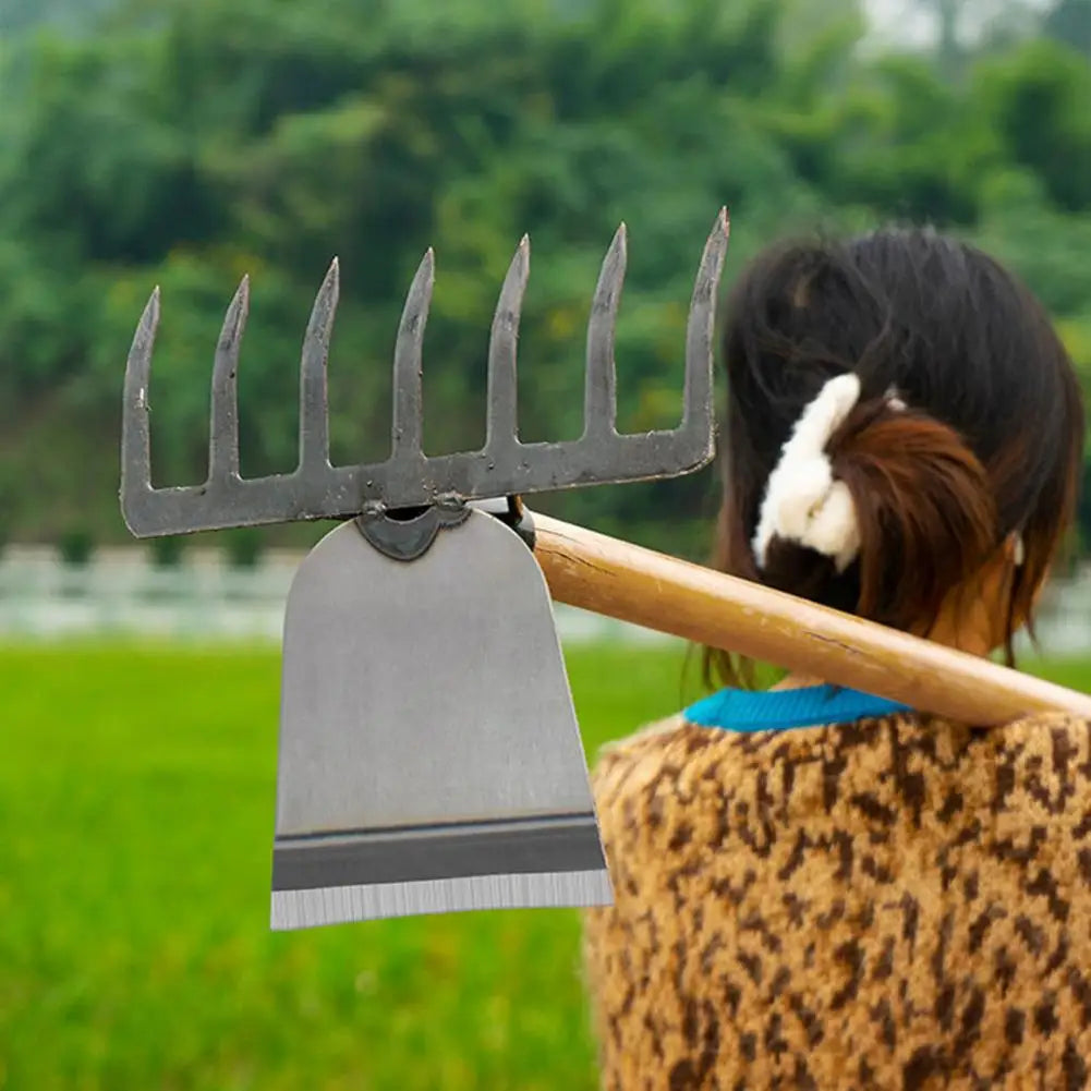 Carvallo Trädgårdsrake & Hacka | 2-i-1 Ogräsborttagare | Tung belastning | För rabatter & gräskötsel Carvallo