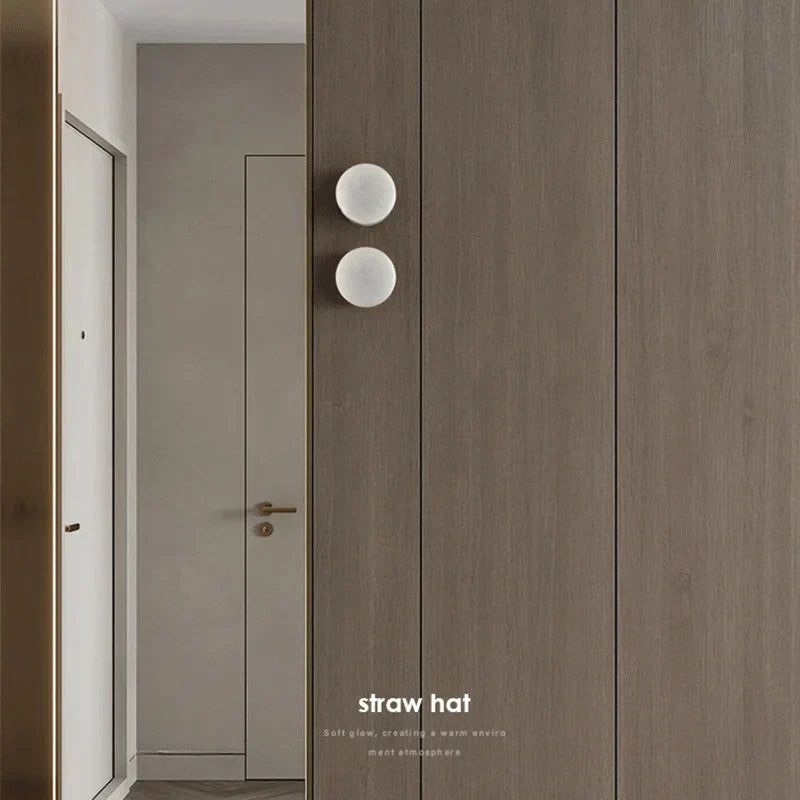 Modern Rund LED Vägglampa i Naturlig Marmor - Eleganta Vägglampor Inomhus för Vardagsrum och Sovrum Vägglykta Carvallo