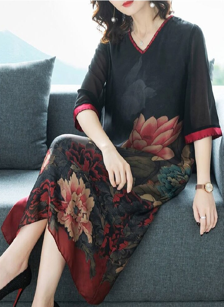 Klänning i äkta mjukt silke-Clothes for women-Hemnix-Hemnix