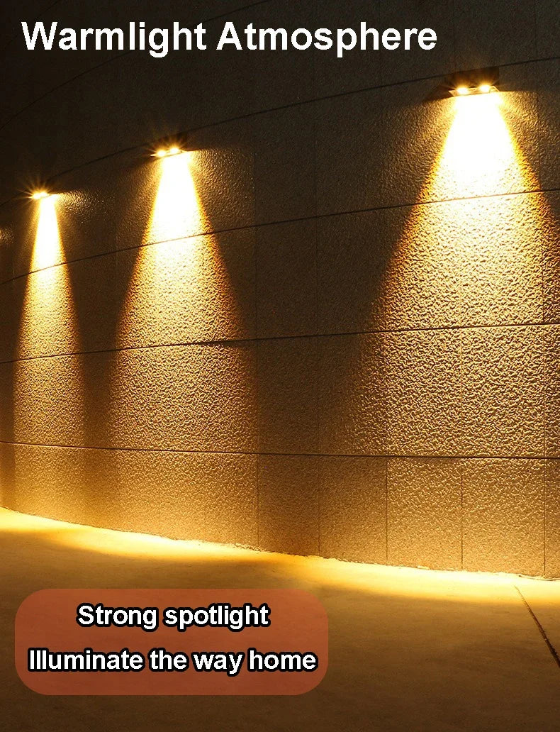 Carvallo Solar Vägglampa Utomhus | Automatisk Ljus vid Mörker | IP54 Vattentät | LED Varmvit | För Trädgård & Balkong Carvallo