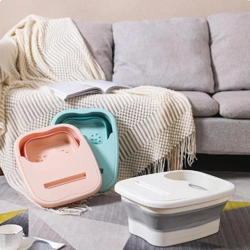 Carvallo Fällbar fotbadkar med massagefunktion | Platsbesparande & robust | För fotvård, pedikyr & avkoppling hemma Carvallo