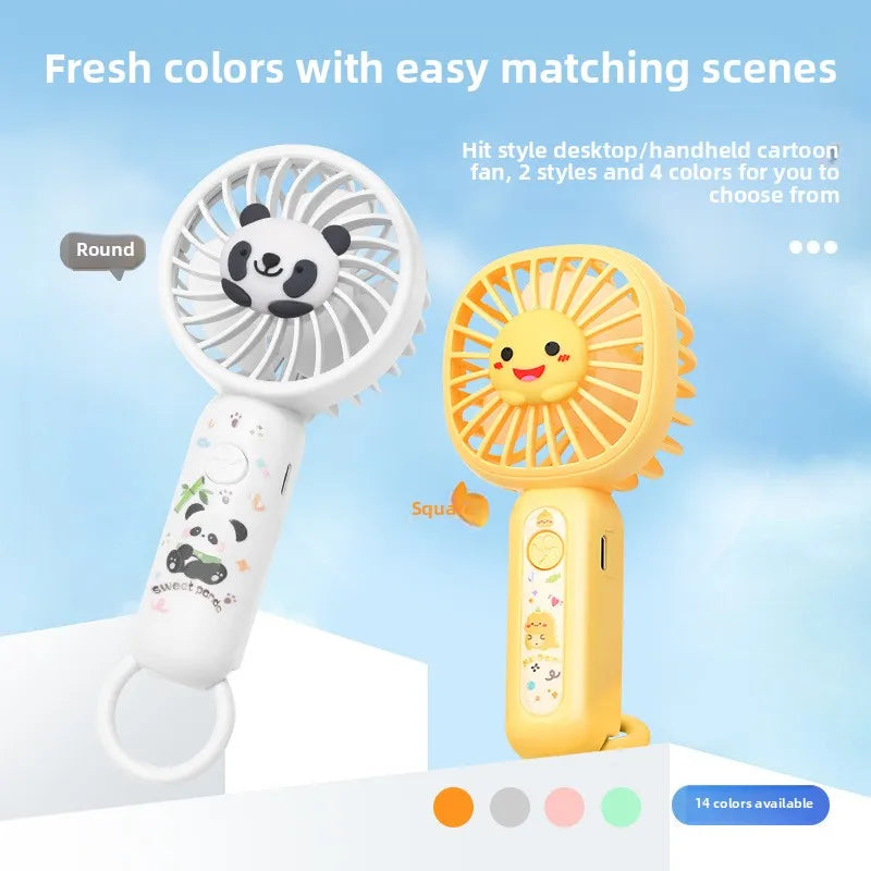 Carvallo-Handventilator BreeziPop | USB-laddning | Tyst & Bärbar | Söt tecknad design Carvallo