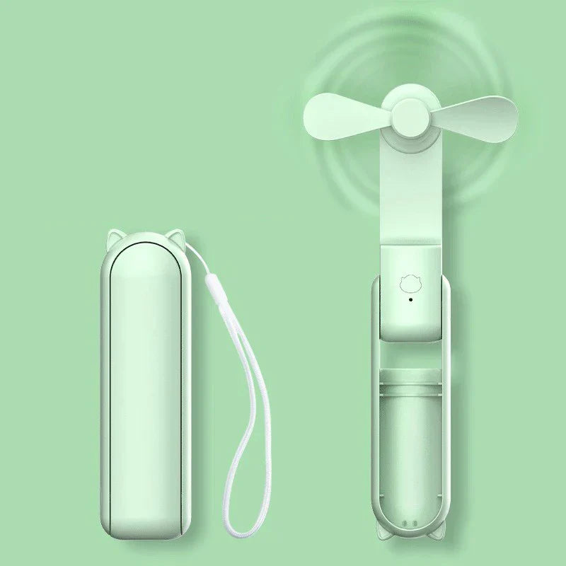 Carvallo Handventilator Breezella | USB Återuppladdningsbar | 3 Hastigheter | Fällbar & Powerbank-funktion | 2000 mAh Batteri Carvallo