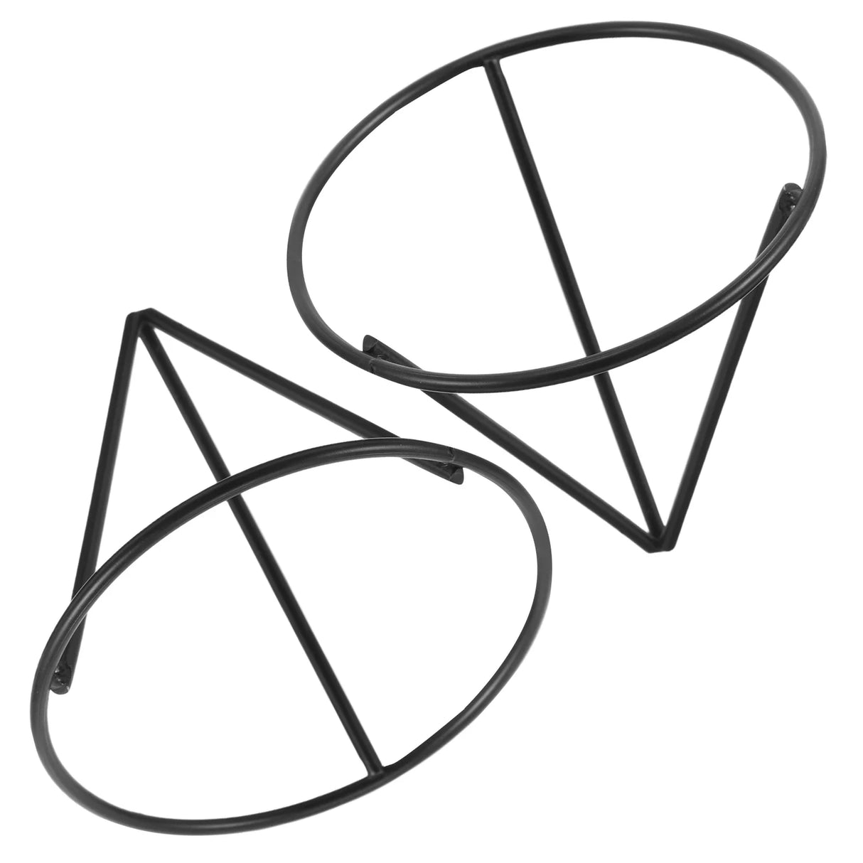 Carvallo 2-pack växtstativ i metall | Triangel-design med transparent hydrokulturskål | 8,5 × 8,5 × 7,5 cm | För hem & kontor Carvallo