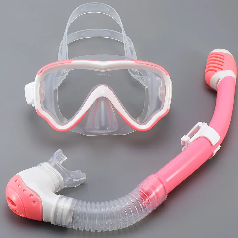 Carvallo Barn Tauchmask med snorkel | Duggfri & läcksäker | Härdat glas & silikon | För pojkar & flickor 7–15 år Carvallo