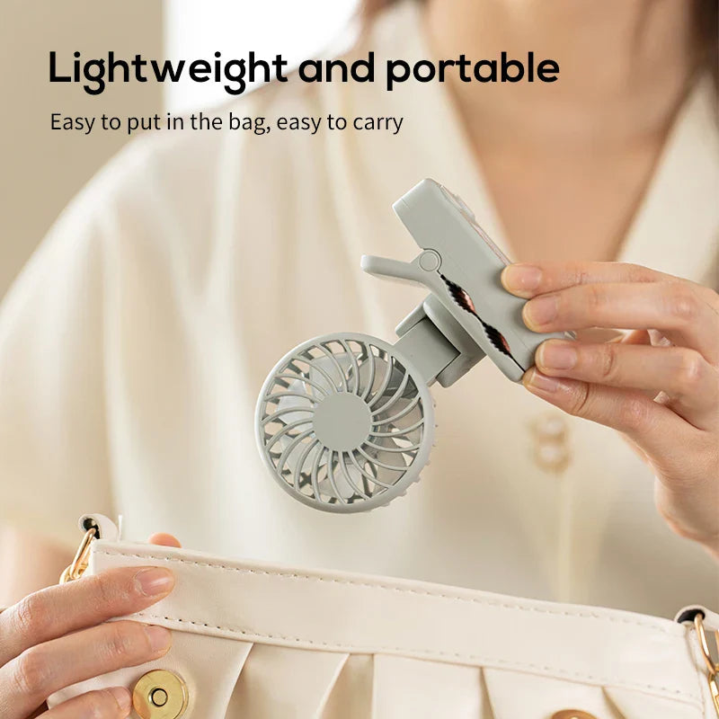 Carvallo Mini-Fläkt | Bärbar & Justerbar | 3 Steg | 1200 mAh Batteri | För Resor, Kontor & Utomhus Carvallo