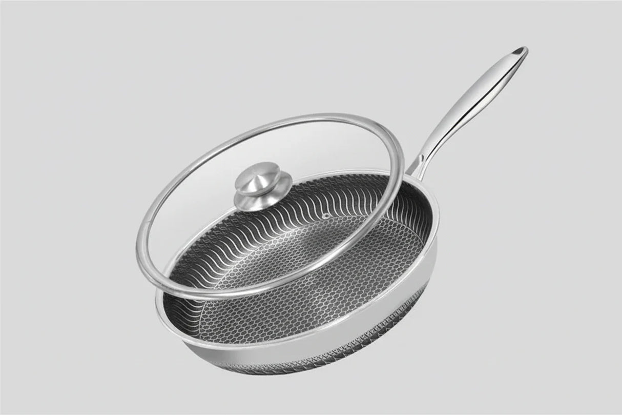 HexClad Stekpanna i Rostfritt Stål – Non-Stick Honeycomb Stekpanna för Induktion & Ugn Hemnix