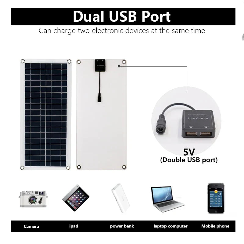 Carvallo Solpanel 1200W | Flexibel 12V Laddpanel | 2x USB & 100A Laddregulator | Utomhus Camping Carvallo