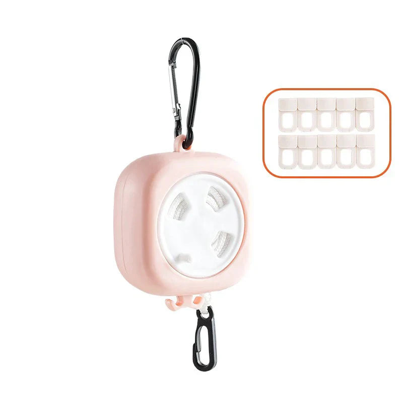 Carvallo tvättlina TravelTendu | 10 m utdragbar med 10 stoppare | För camping, balkong, bad & utomhusäventyr Carvallo