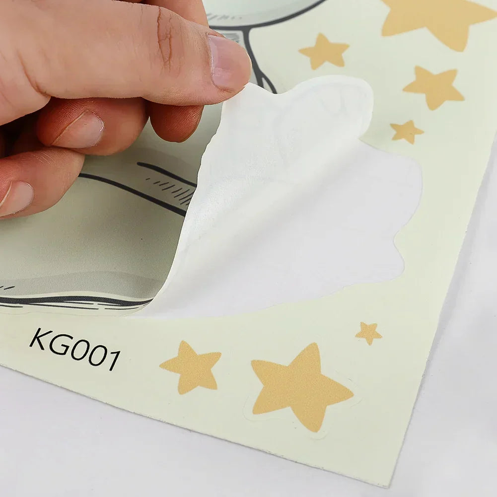 Väggkonst Lysande Elefant Barnrum Klistermärken Carvallo