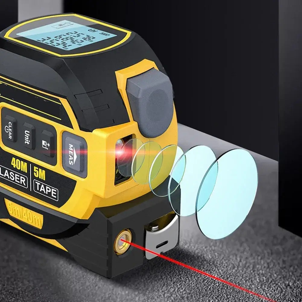 Royallure Digital Laser Avståndsmätare med Måttband Funktion – Bakgrundsbelyst, 100m Räckvidd, Minnesfunktion Carvallo