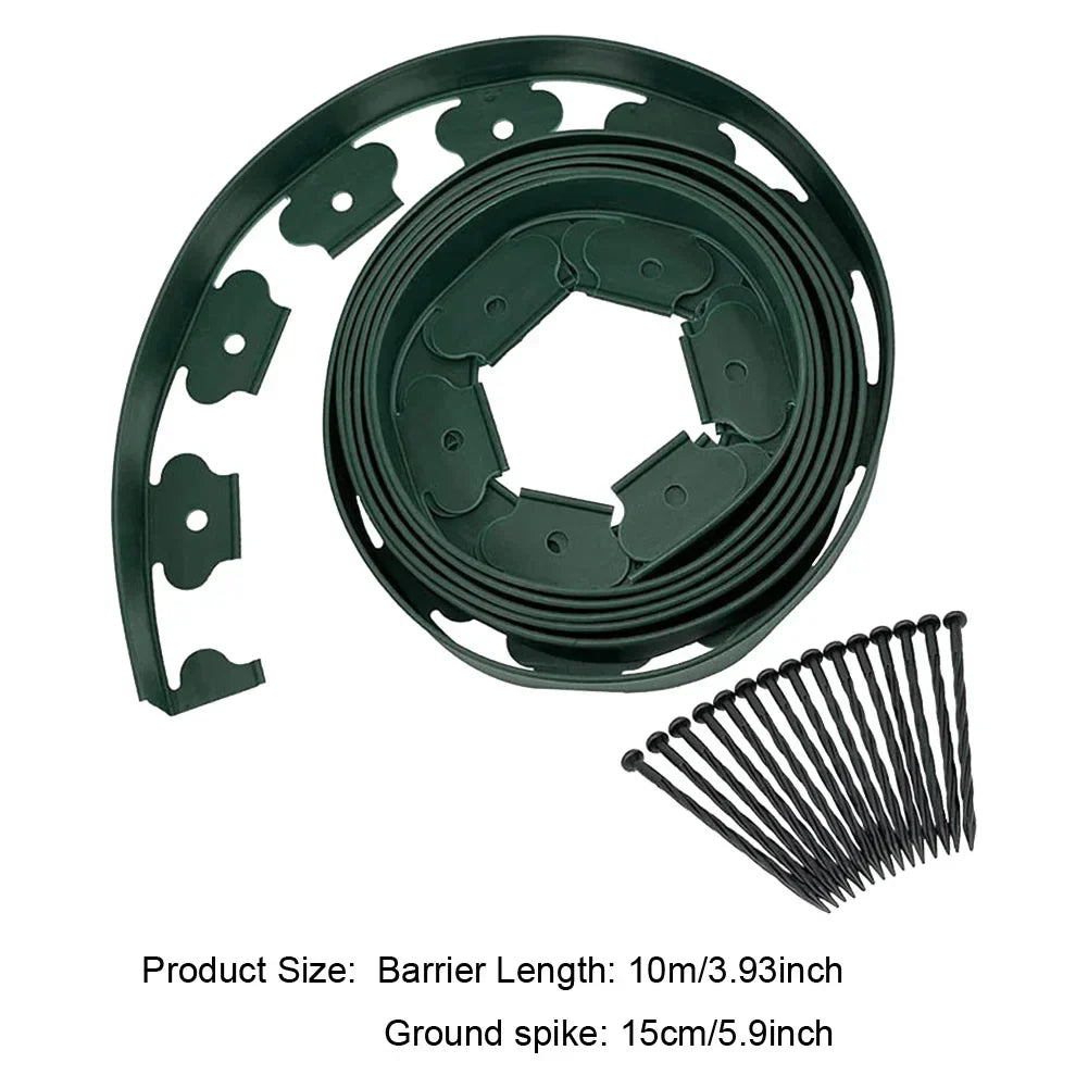 Carvallo Pro | 10 m Gräsmatta kantset inkl. 30 jordspett | Flexibel rabatter och gångväg inramning utan grävning | Svart eller Grön Carvallo