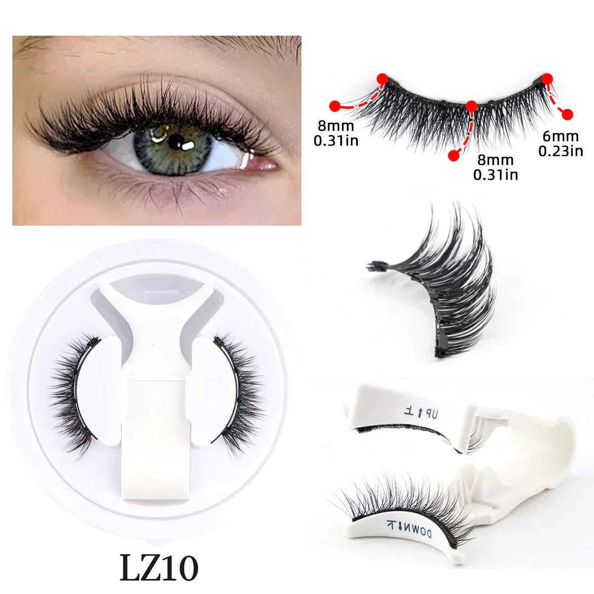 Carvallo Vipper MagneLure Set | 1 Par Återanvändbara Fake Lashes + Carvallo Pincett | Hantverk & Naturlig Carvallo