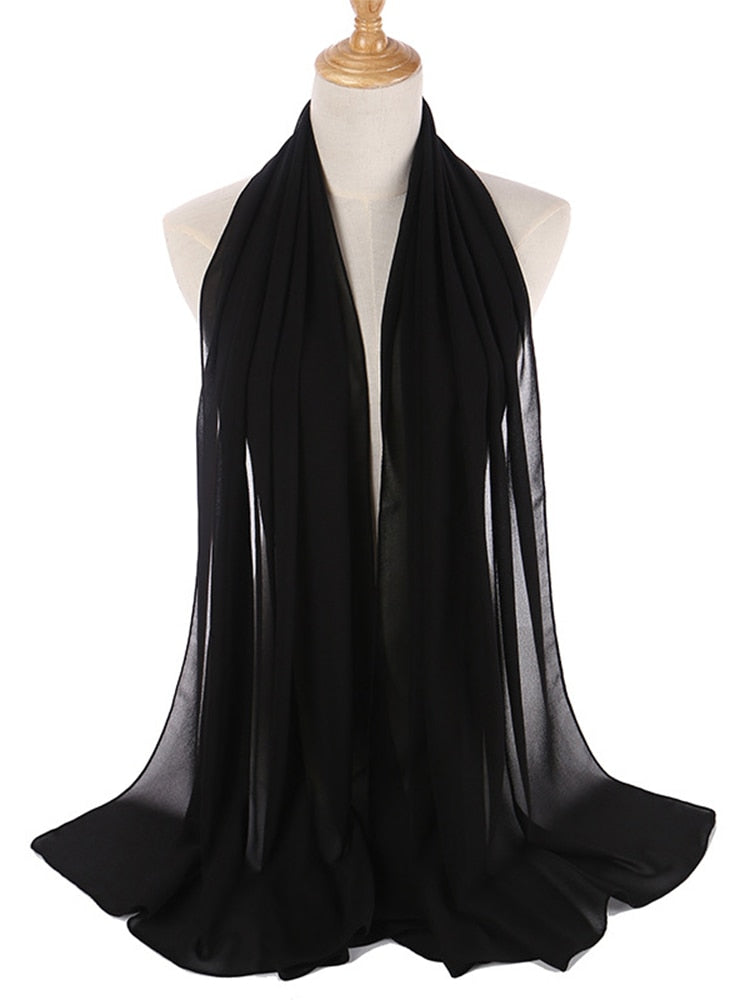 Chiffon Hijab pannband-Clothes for women-Bellasverige-Svart-Hemnix