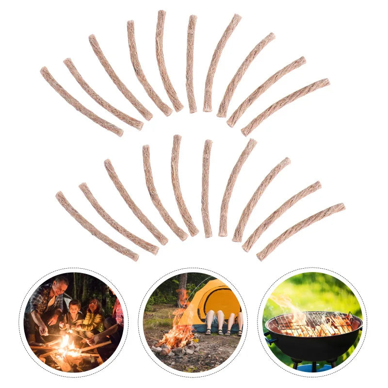 Carvallo Dochte FireLoom Natur | 10-pack hamprep | För utomhus, bushcraft & camping | Vattenavvisande & omedelbart antändbar Carvallo