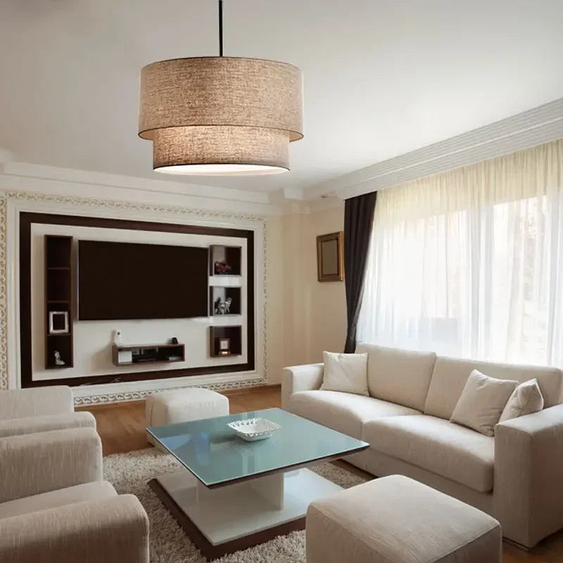 LinenForm Taklampa – Minimalistisk Tygpendel i Modern Design Hemnix