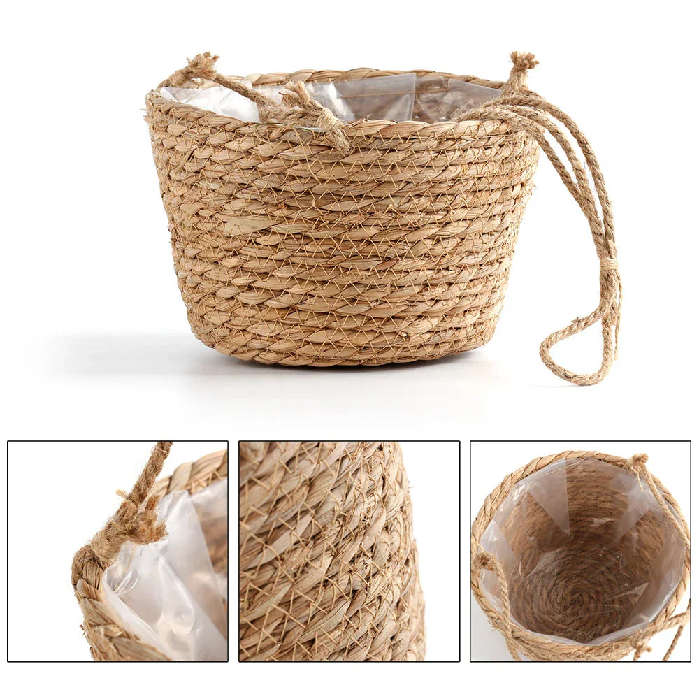 Carvallo Planter | Hand-knotted Macrame | Versatile & Stylish | Jute Natural Carvallo