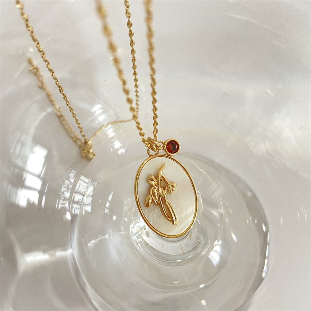 Födelsemånad Blomma Halsband-Jewelry for women-Hemnix-Juli-45cm-Hemnix