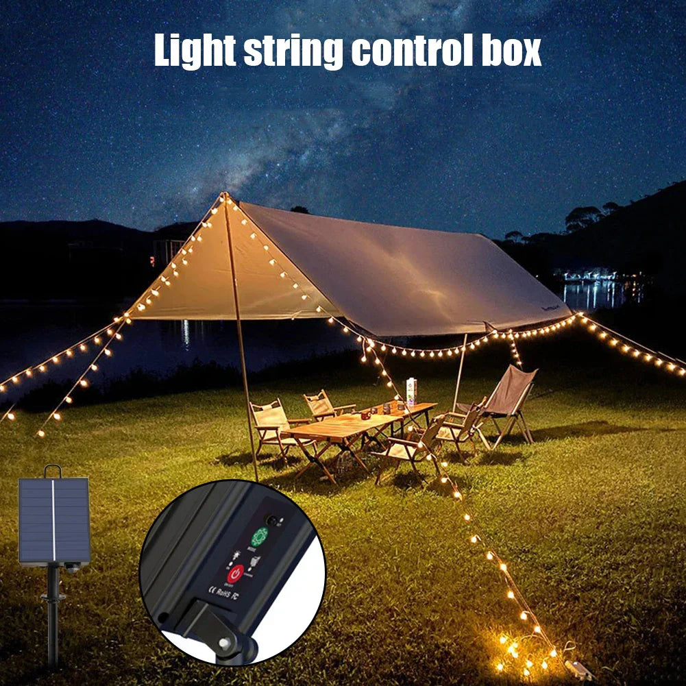 Carvallo Styrbox LumiBox SolarControl | Med fjärrkontroll & 8 ljuslägen | För LED-ljuskedjor | Inomhus & Utomhus användning Carvallo