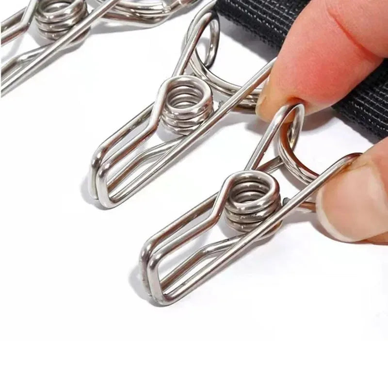 Carvallo Fällbar klädhängare med 10 rostfria klämmor | Hatt- & handdukshängare | Rostfritt & platsbesparande | Svart Carvallo