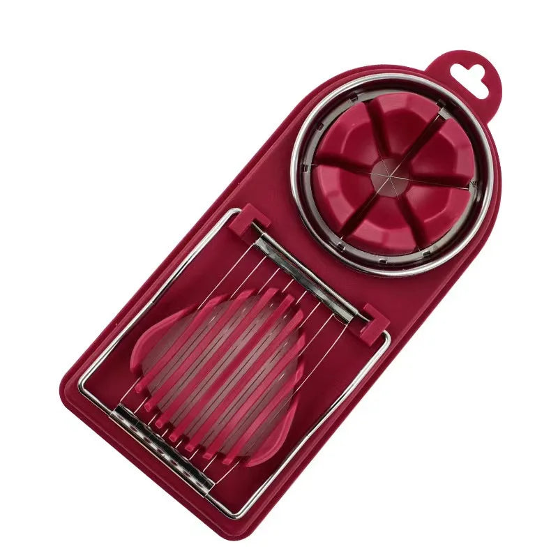 Carvallo DuoSlice | 2-i-1 skärfunktion | rostfritt ståltråd & halkfri bas | För ägg & frukt Carvallo