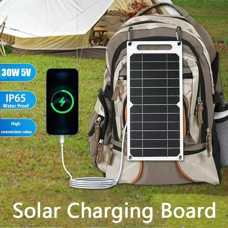 Carvallo 30W Solpanel | Bärbar USB-laddare | Vattentät & Fällbar | För utomhus, vandring & camping Carvallo
