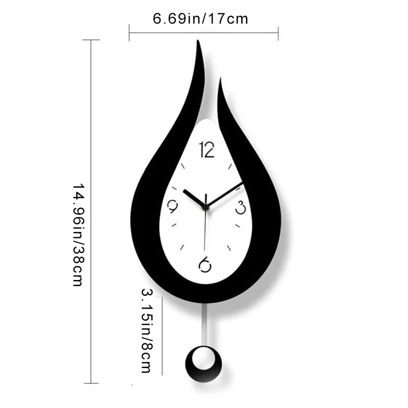 WaterDrop - Bred Modern Minimalistisk Vägghängd Klocka Carvallo