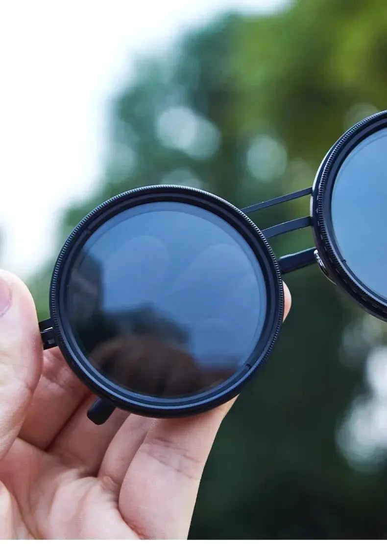 Solvyn – Justerbara Runda Solglasögon för Män & Kvinnor | Polariserade med ND-Liknande Filter och Retrostil-Sunglasses-BB-Hemnix
