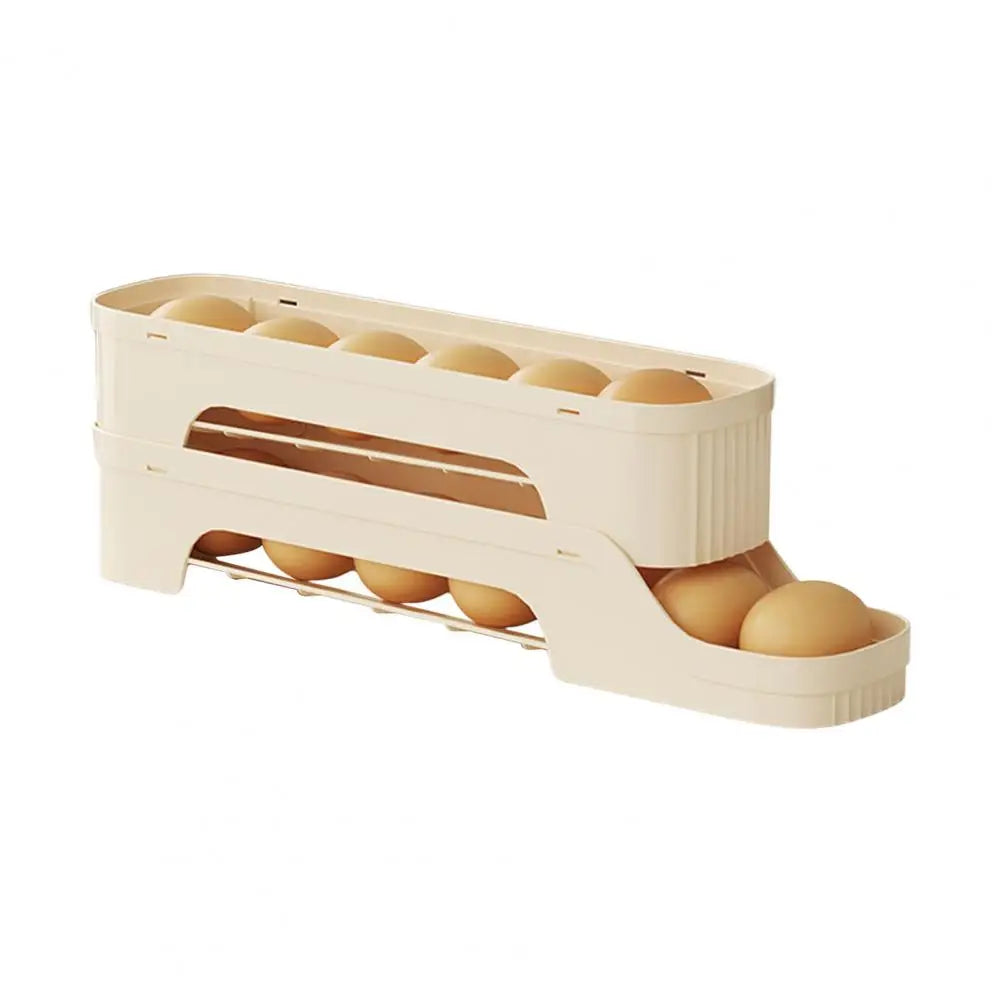 Carvallo RolloMaxx | 4-lagers äggorganisatör | Platsbesparande & Självrullande | Transparent design Carvallo