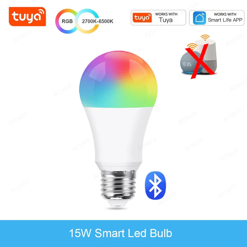 Carvallo Bluetooth LED-lampa | RGB + Varm-/Kallvit | App-styrning | E27 | Dimbar Carvallo