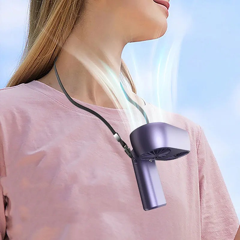 Carvallo Go Dubbel-Turbo Fällfläkt | 5 Hastigheter | USB-Laddning | Bärbar Handfläkt för Sommar & Resor Carvallo