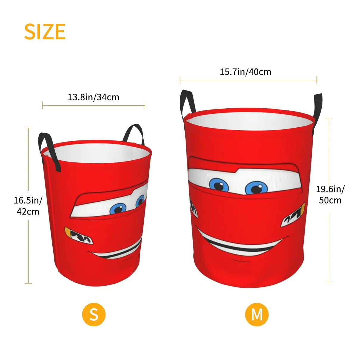 Bilar Lightning McQueen Tvättkorg – Rymlig och Fällbar Korg för Kläder Carvallo