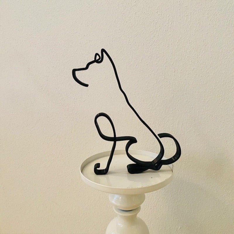 Minimalistisk hund konstskulptur-Home-Hemnix-Shiba Inu-Hemnix
