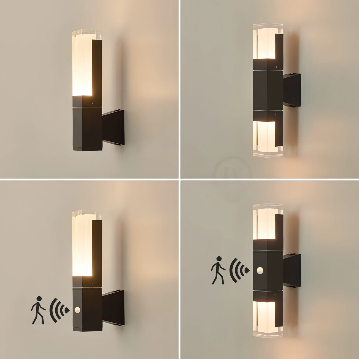 Spivey - Modern svart LED rörelsesensor utomhusbelysning Carvallo