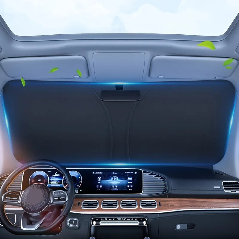 Carvallo Fällbart Bilsolskydd | Värmeskydd med Lasereffekt | UV-blocker för vindrutan | Reflekterande & Kompakt Carvallo