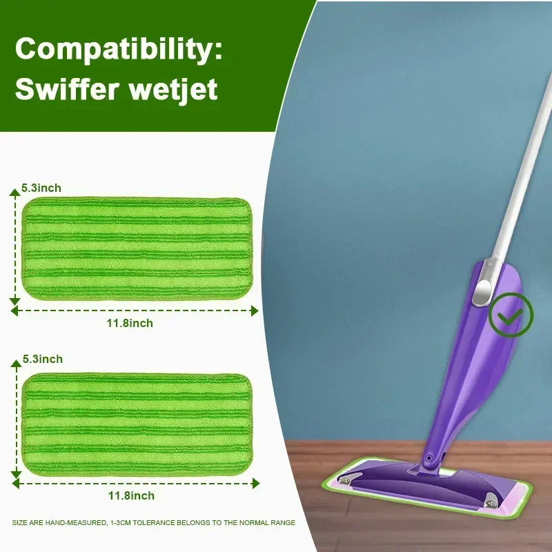 Carvallo Ersättningskuddar för Swiffer Wet Jet | Högabsorberande & Återanvändbara | 29x14 cm | 2-pack Carvallo
