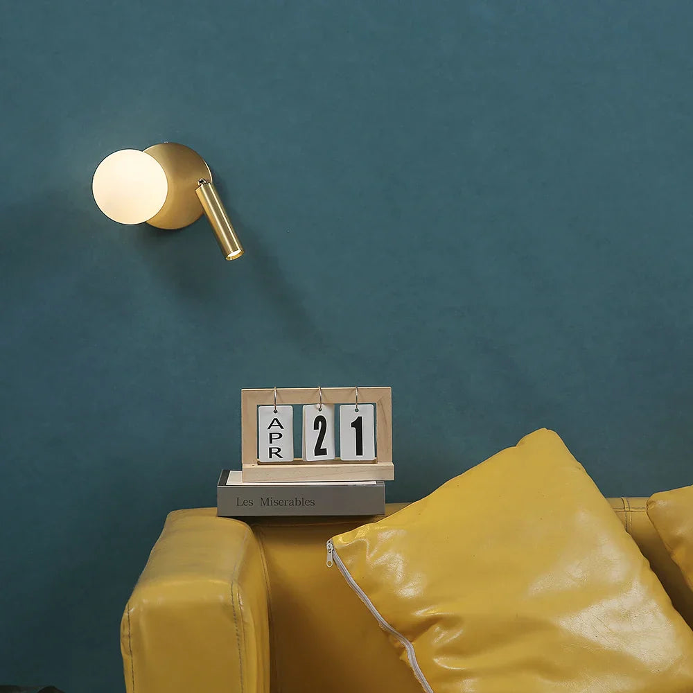 NordicLux - Modern LED Sänglampa Rotera Glas Vägglampa Sovrum och Vardagsrum Dekor Carvallo