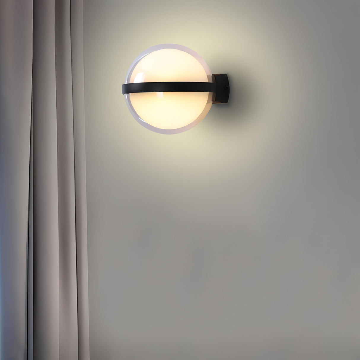 Caspian - Modern 10W Rund LED Utomhus Vägglampa IP65 Carvallo