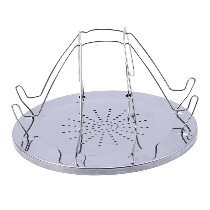 Carvallo rostfritt stående stöd för campingkök | Ø 22 cm | Stabilt & värmebeständigt | För utomhus & grill Carvallo