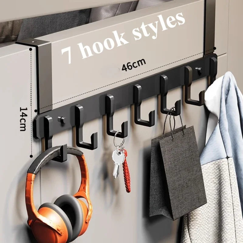 Carvallo AeroHook 7 | Kroklist för dörr | 7 klädhakar i aluminium | För bad, kök & sovrum Carvallo