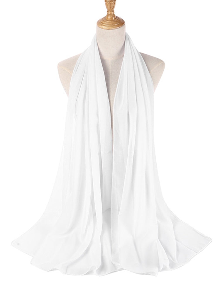 Chiffon Hijab pannband-Clothes for women-Bellasverige-Vit-Hemnix