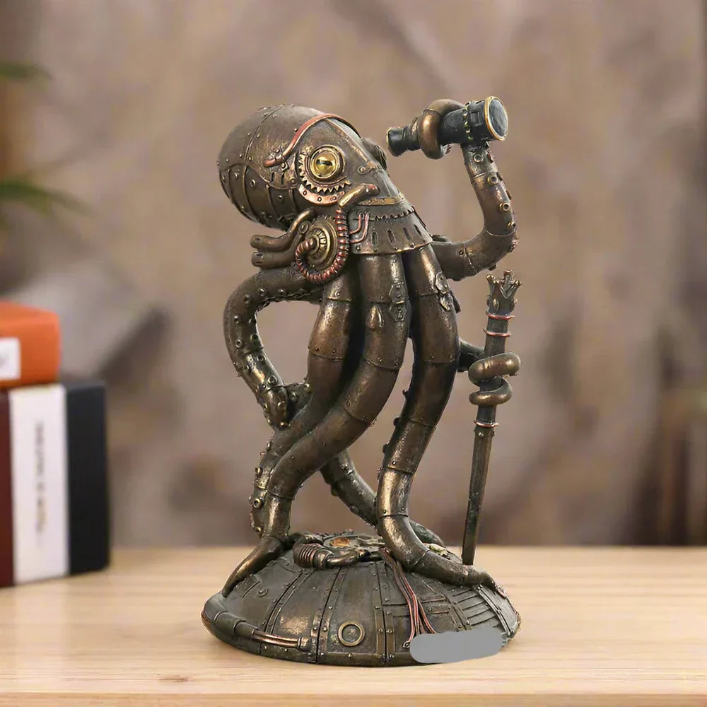 Carvallo - Unik Steampunk Cthulhu bläckfisk skulptur för konstnärliga miljöer Carvallo