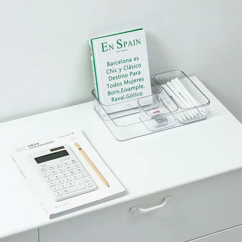 Carvallo Transparent förvaringslåda i plast | Stapelbar & klar | För smycken, smink & kontorsmaterial Carvallo