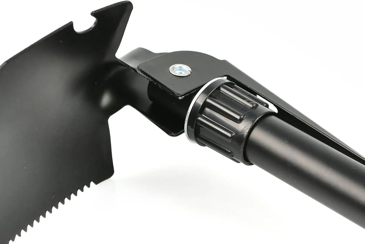 Carvallo Pro Klappspade | 4-i-1 rostfritt stål spade | Fällbar & multifunktionell | Med bärväska | För utomhus och camping Carvallo