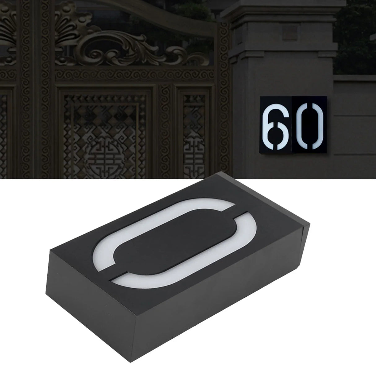 Carvallo Solar Husnummerlampa | LED Belyst | Vädertålig IP55 | Automatisk ljus vid mörker Carvallo