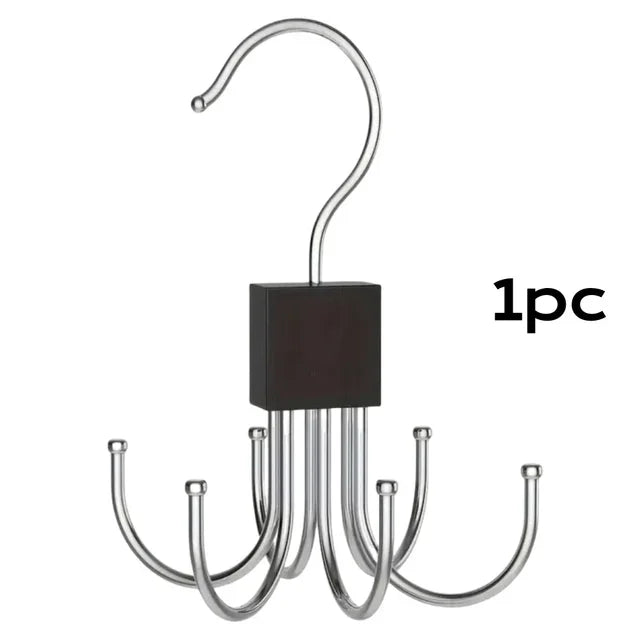 Carvallo Klädhängare-Organisatör 6-faldig | Svängbar & Platsbesparande | För Bälten, BH:ar, Schalar & Krawatten | Metall Carvallo