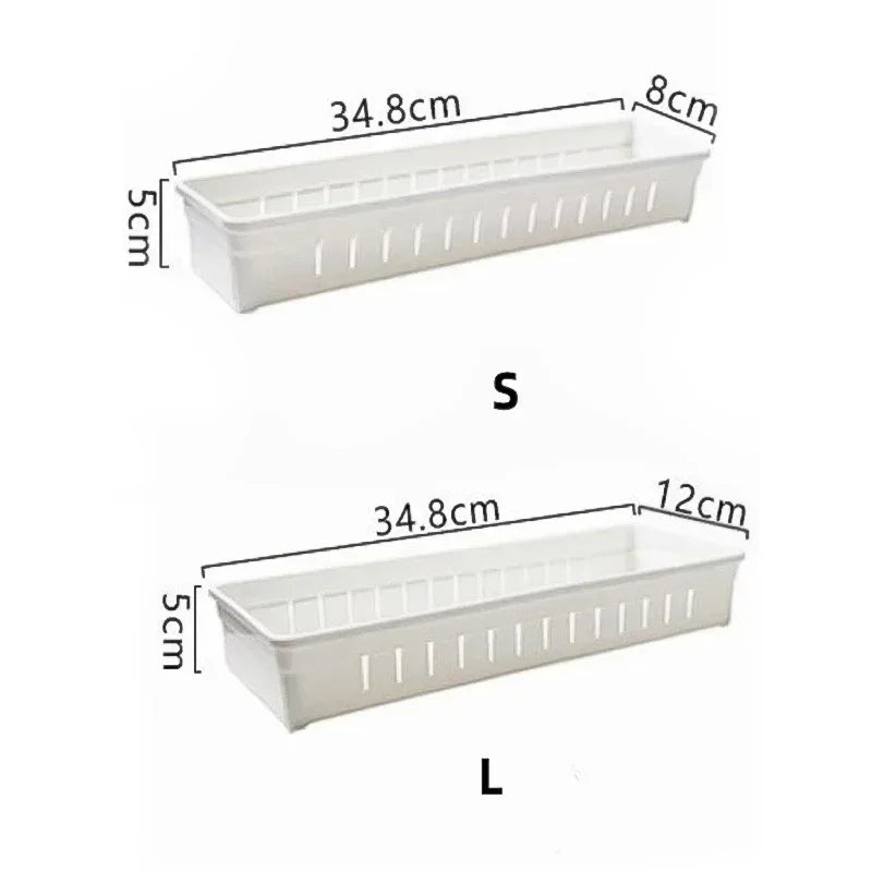 Carvallo FlexSort Lådor Organizer Box | Justerbar med avdelare | För Kök, Kosmetik & Kontor | Vit | S/L Carvallo