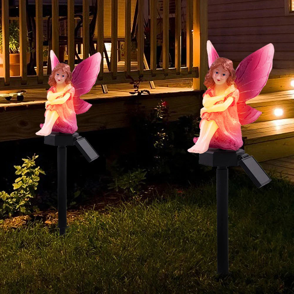 Carvallo LightBloom Solar Garden Light "Flower Fairy" | LED Decorative Light for Sticking or Hanging | IP65 Waterproof | Warm White | For Garden, Balcony & Courtyard Carvallo