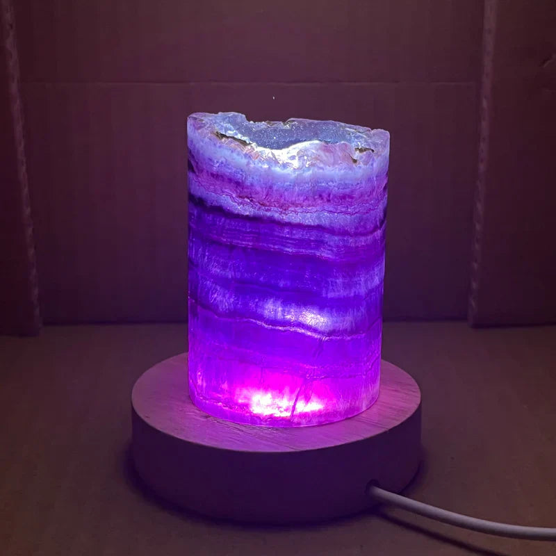 RainbowGlow – Fluorite table lamp with enchanting light effects for a calming atmosphere Carvallo