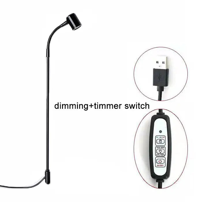 Carvallo USB växtlampa med stativ | Höjdjusterbar & Flexarm | 3W LED | Kallvitt ljus (6000K) | För inomhusväxter Carvallo